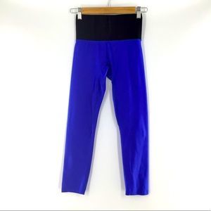 Blue & Black Shinny Leggings w/ wide waist band SM